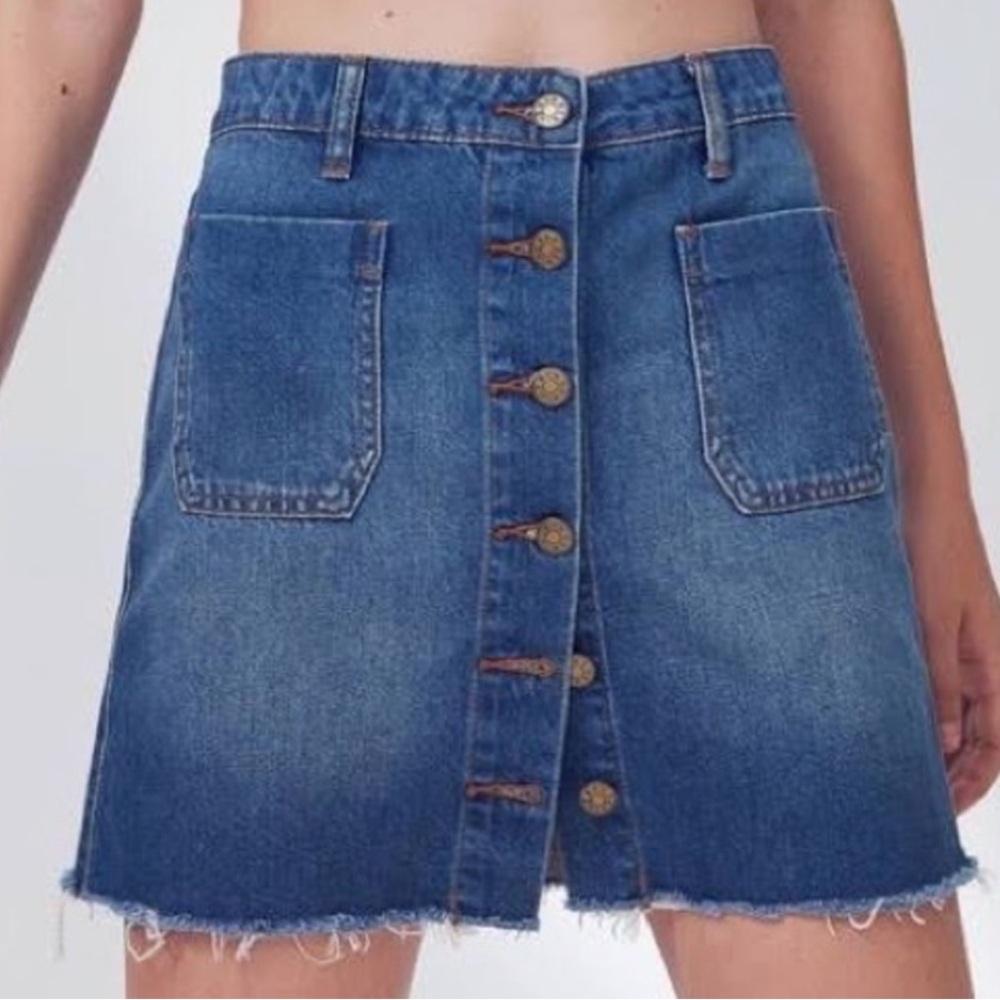 Urban Outfitters Blue Denim A-Line Skirt